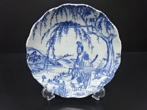 古伊万里　印判手　小野道風　柳にかえる　八寸皿